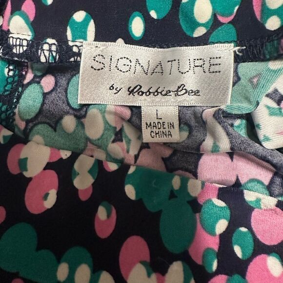 Signature by Robbie Bee Cute Colorful Mosaic A-Line Dress Sz L Excellent Cond - Picture 3 of 4